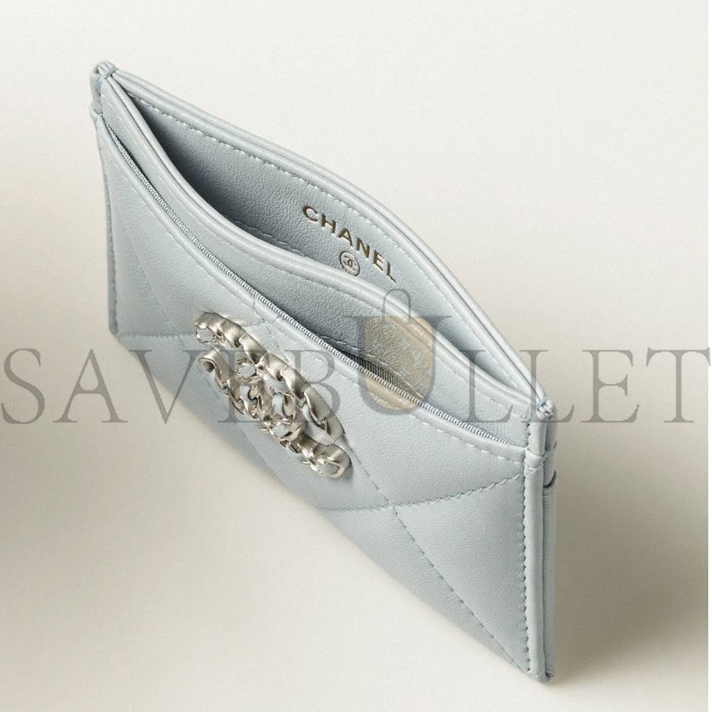 CHANEL CHANEL 19 CARD HOLDER SILVER HARDWARE AP1167 B07327 NG752 (11.2*7.5*0.5cm) CHANEL CHANEL 19 CARD HOLDER SILVER HARDWARE AP1167 B07327 NG752 (11.2*7.5*0.5cm)
